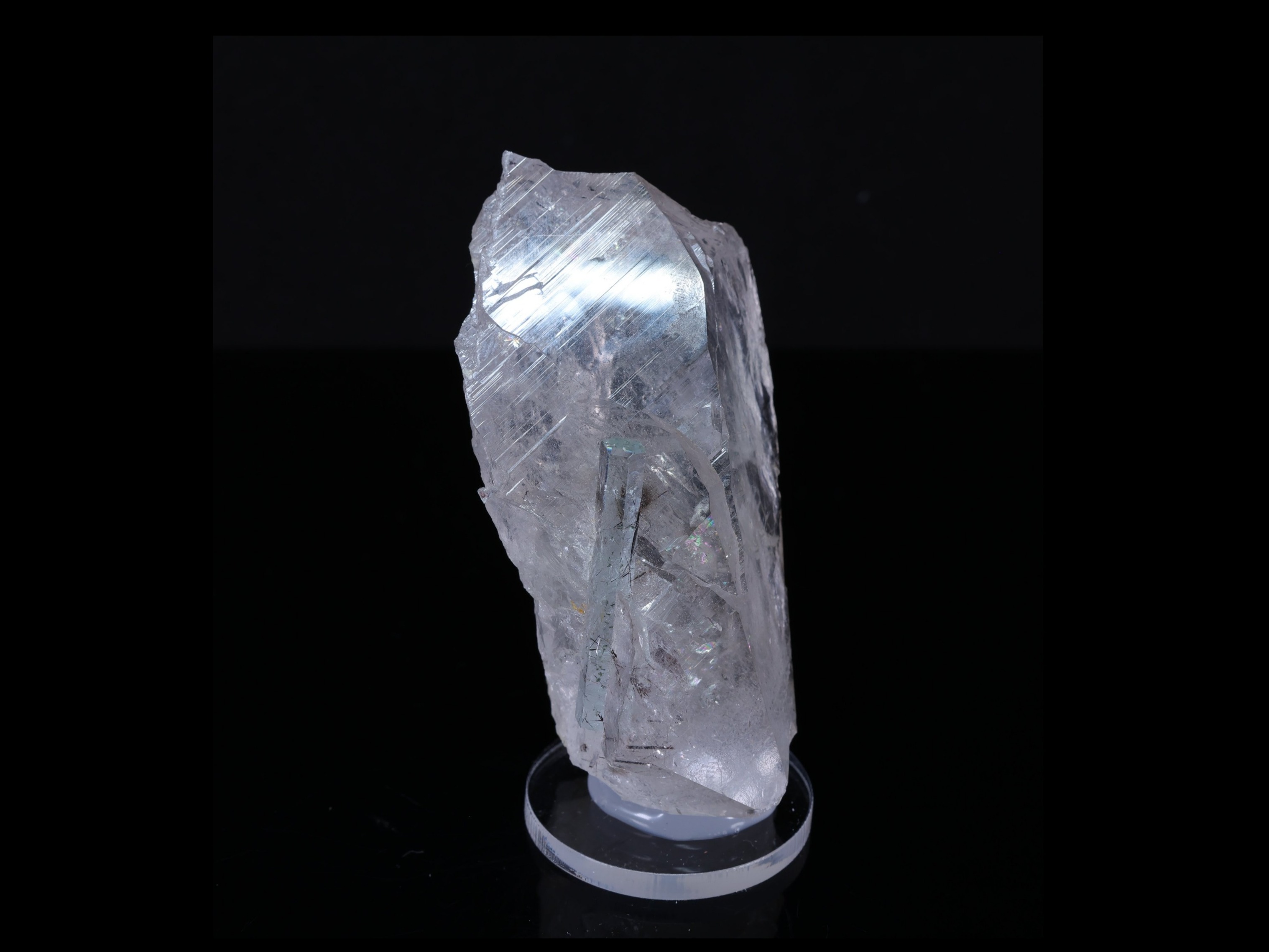 Light Blue Aquamarine Crystal on Quartz from Pakistan - -