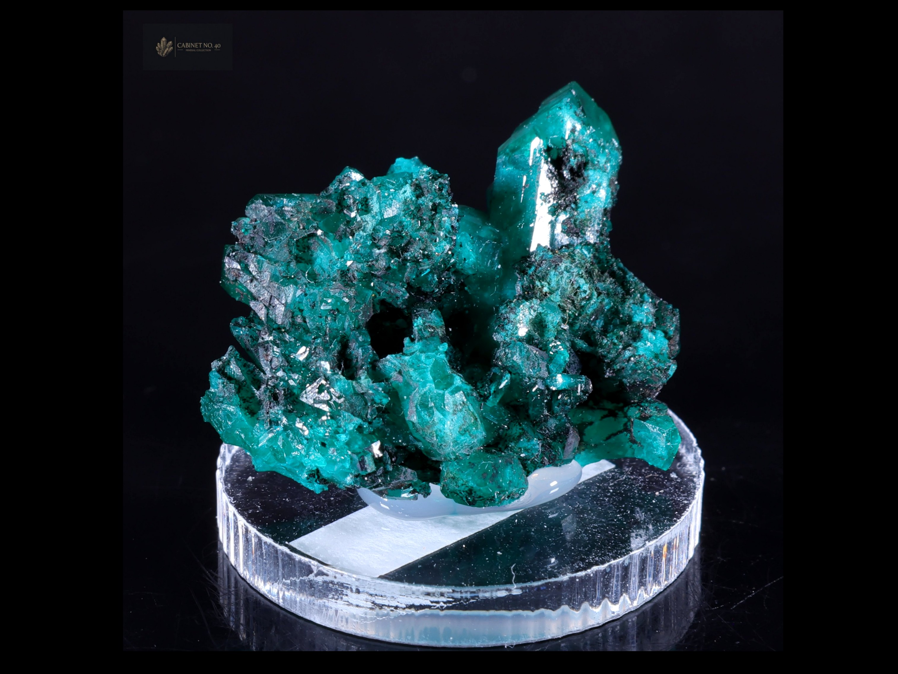 Szmaragdowo-zielony Dioptaz z N'tola Mine