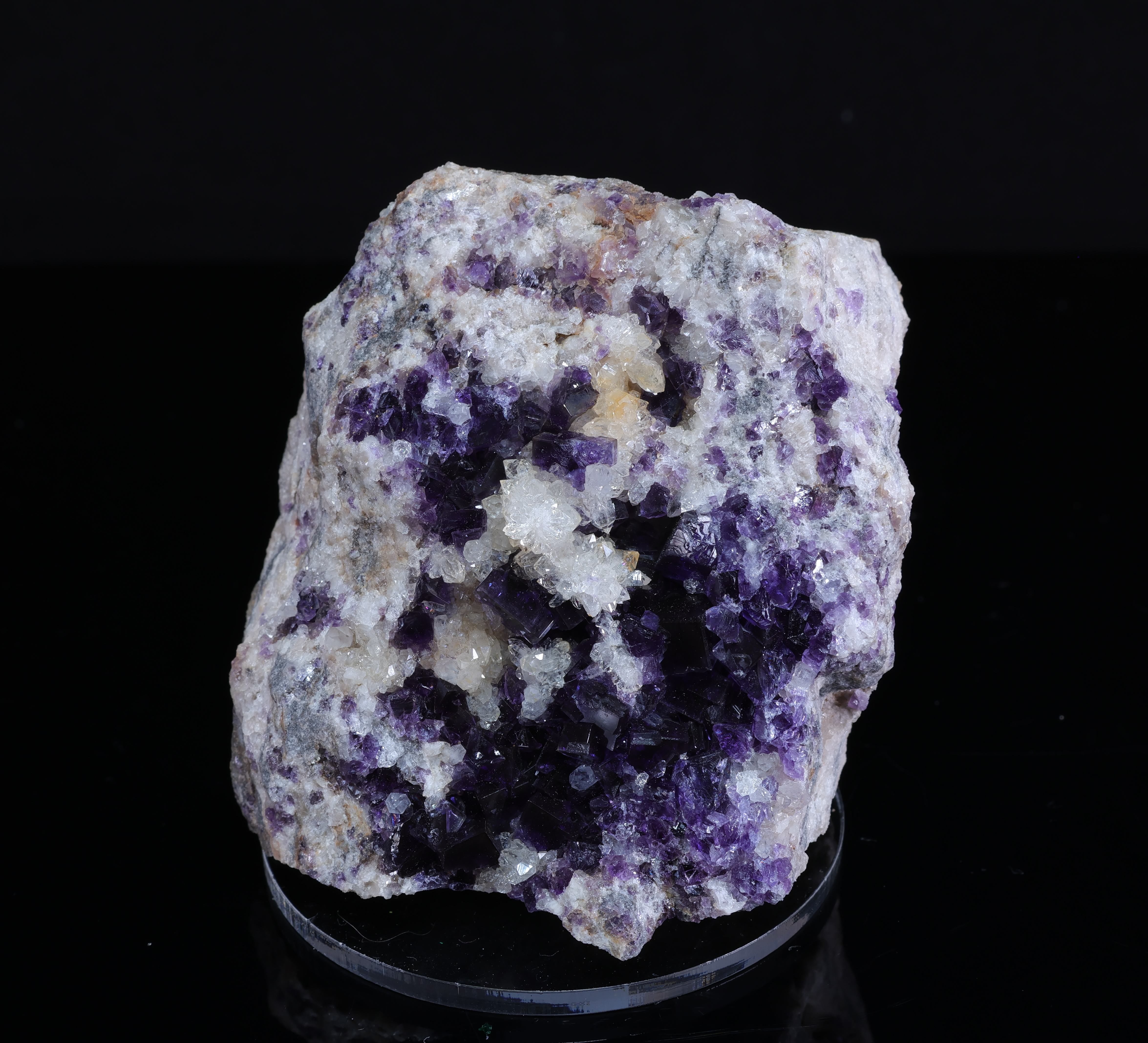 Purple Fluorite on Quartz from Berbes, Spain