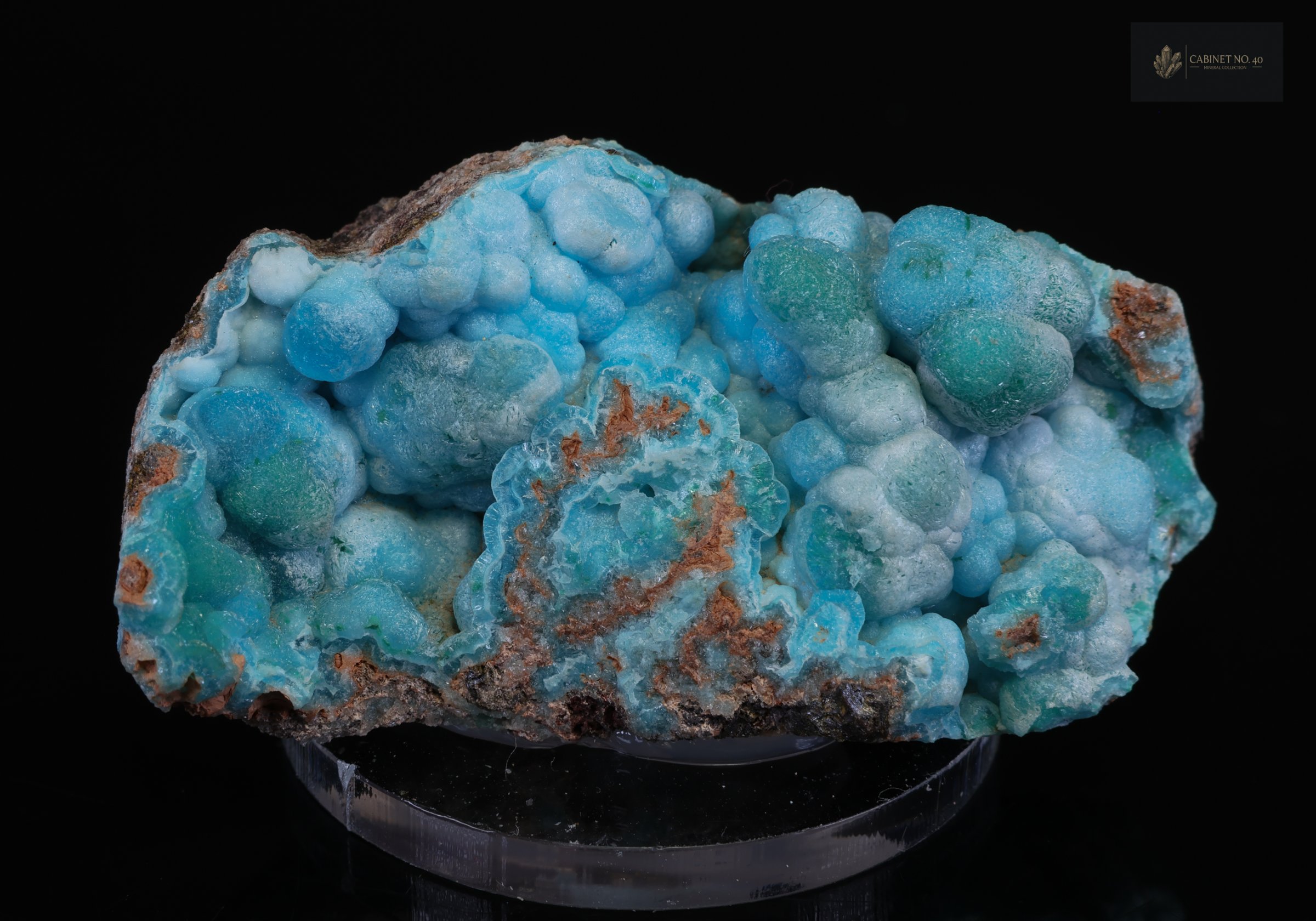 Blue-green Hemimorphite from the Republic of the Congo