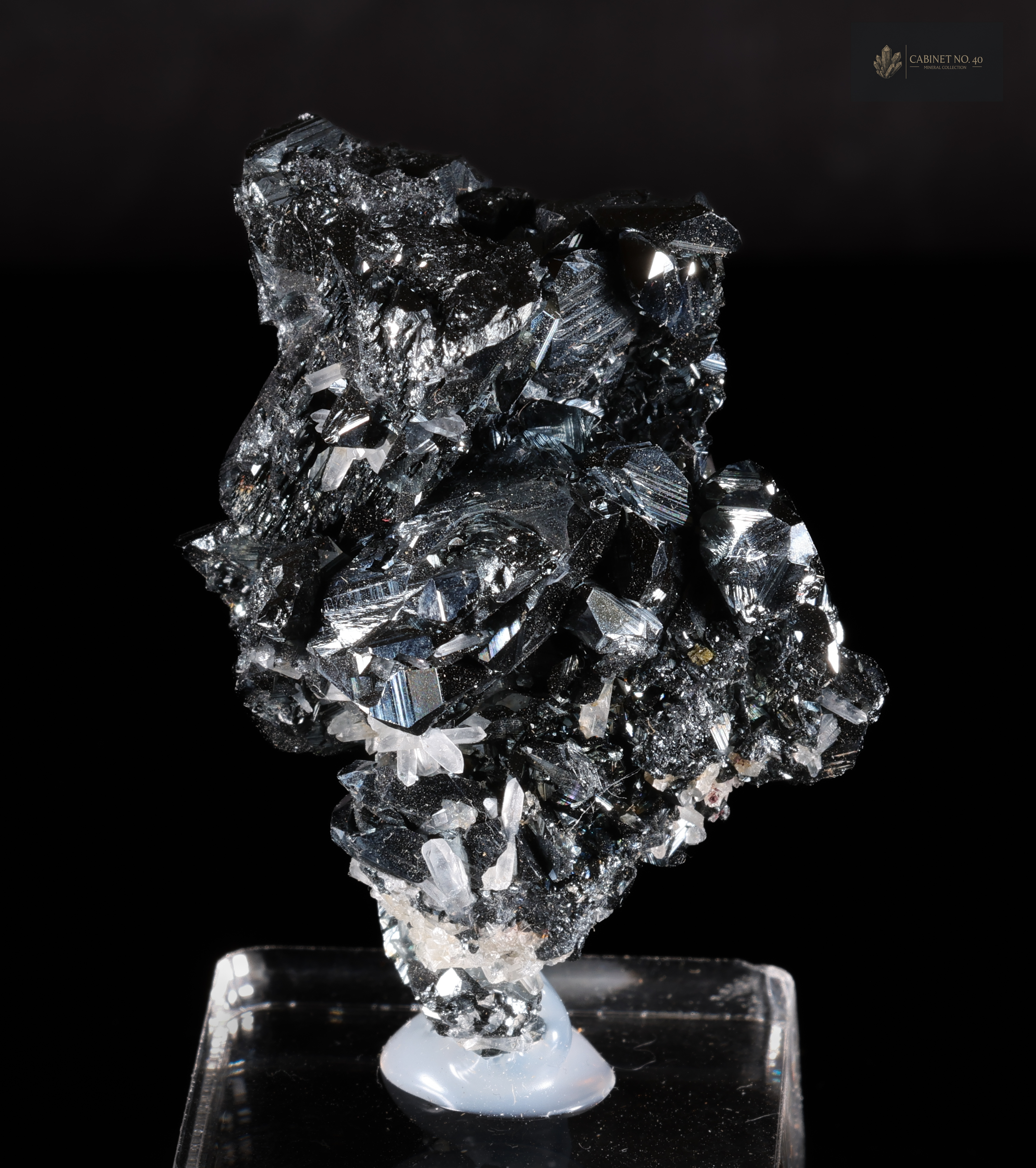 Metallic Hematite with Quartz Crystals from Rio Marina