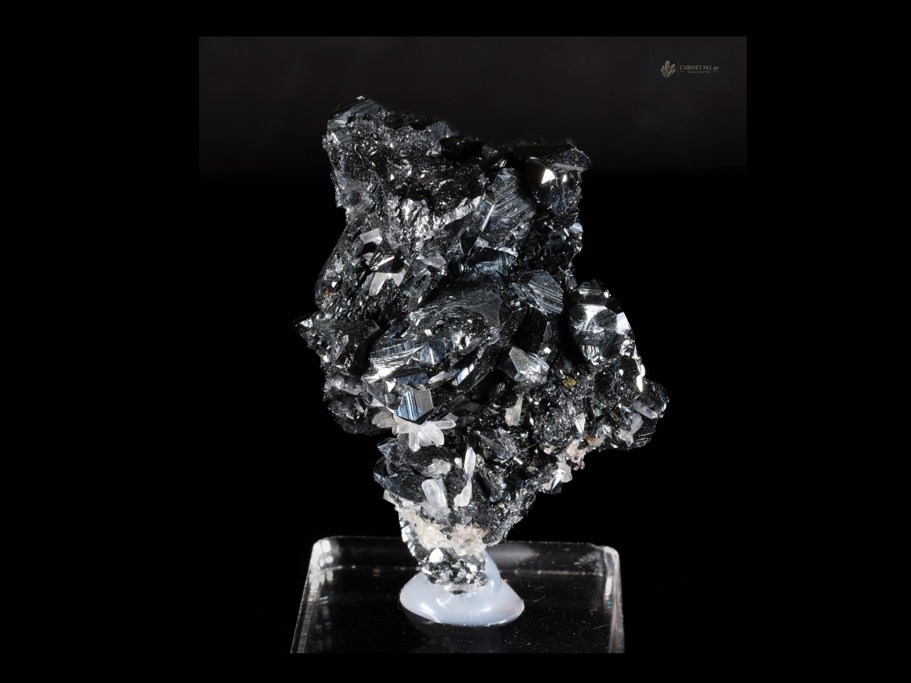 Metallic Hematite with Quartz Crystals from Rio Marina
