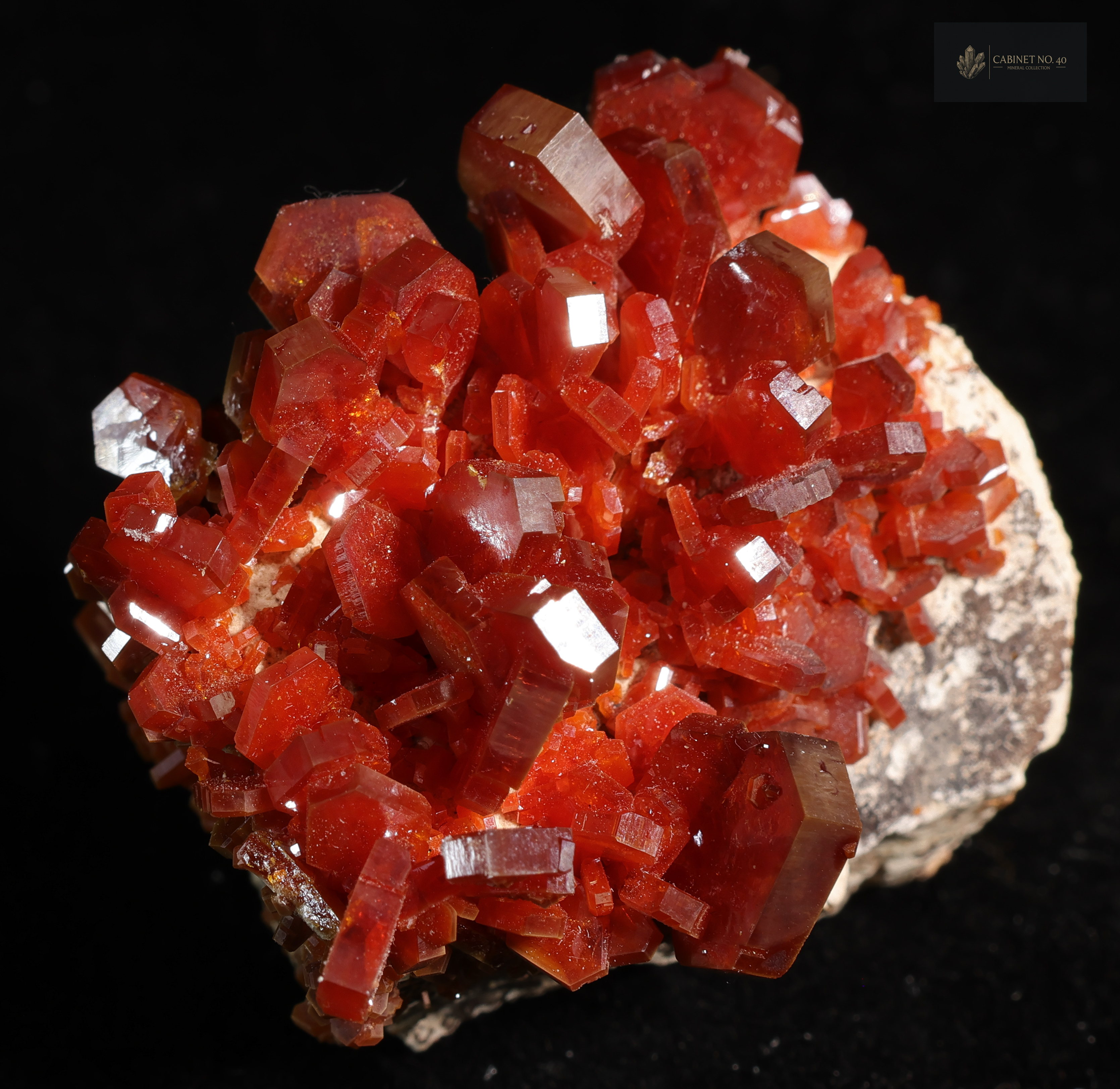 Intensely red vanadinite from Morocco