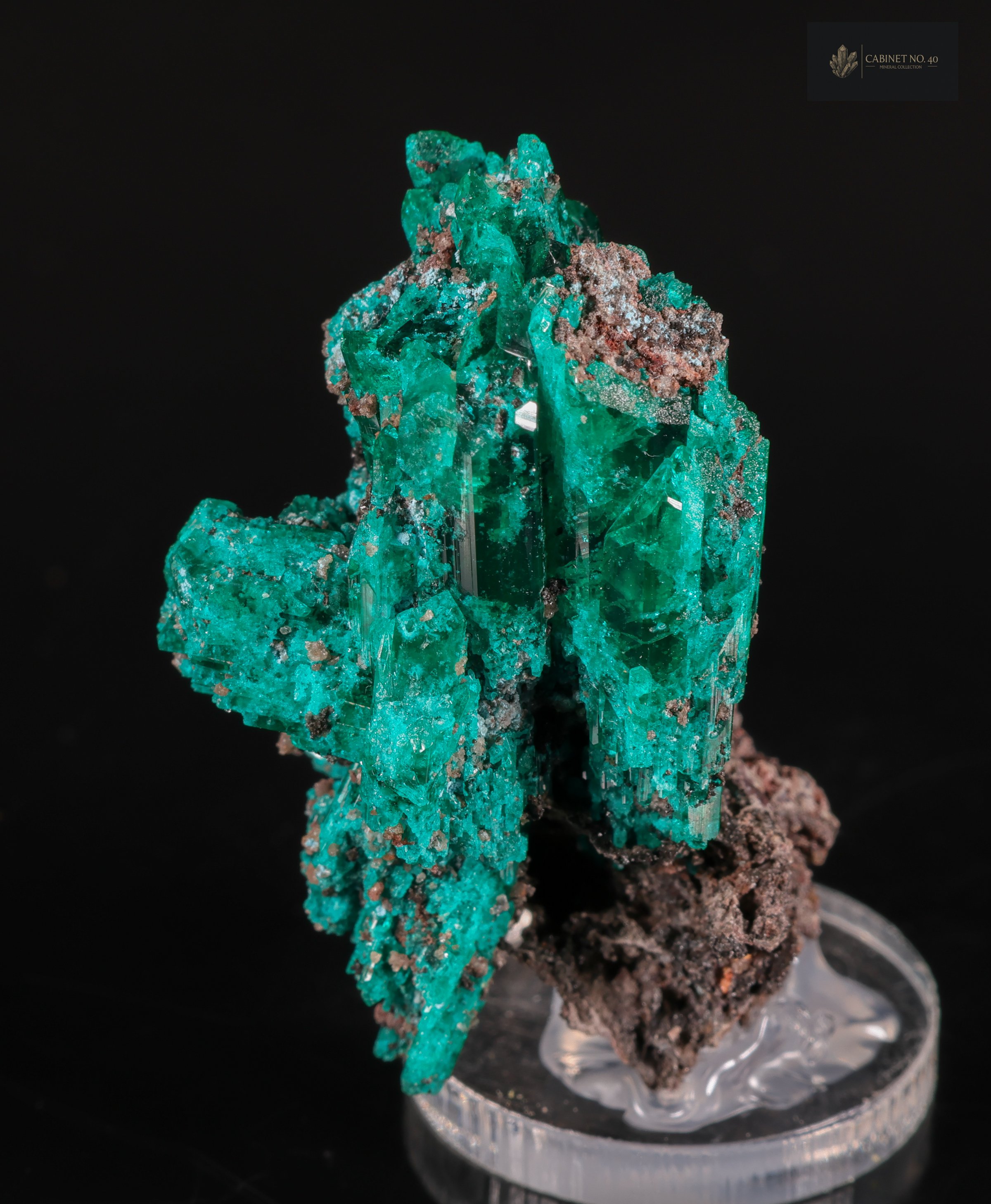 Emerald Green Dioptase from N'tola Mine