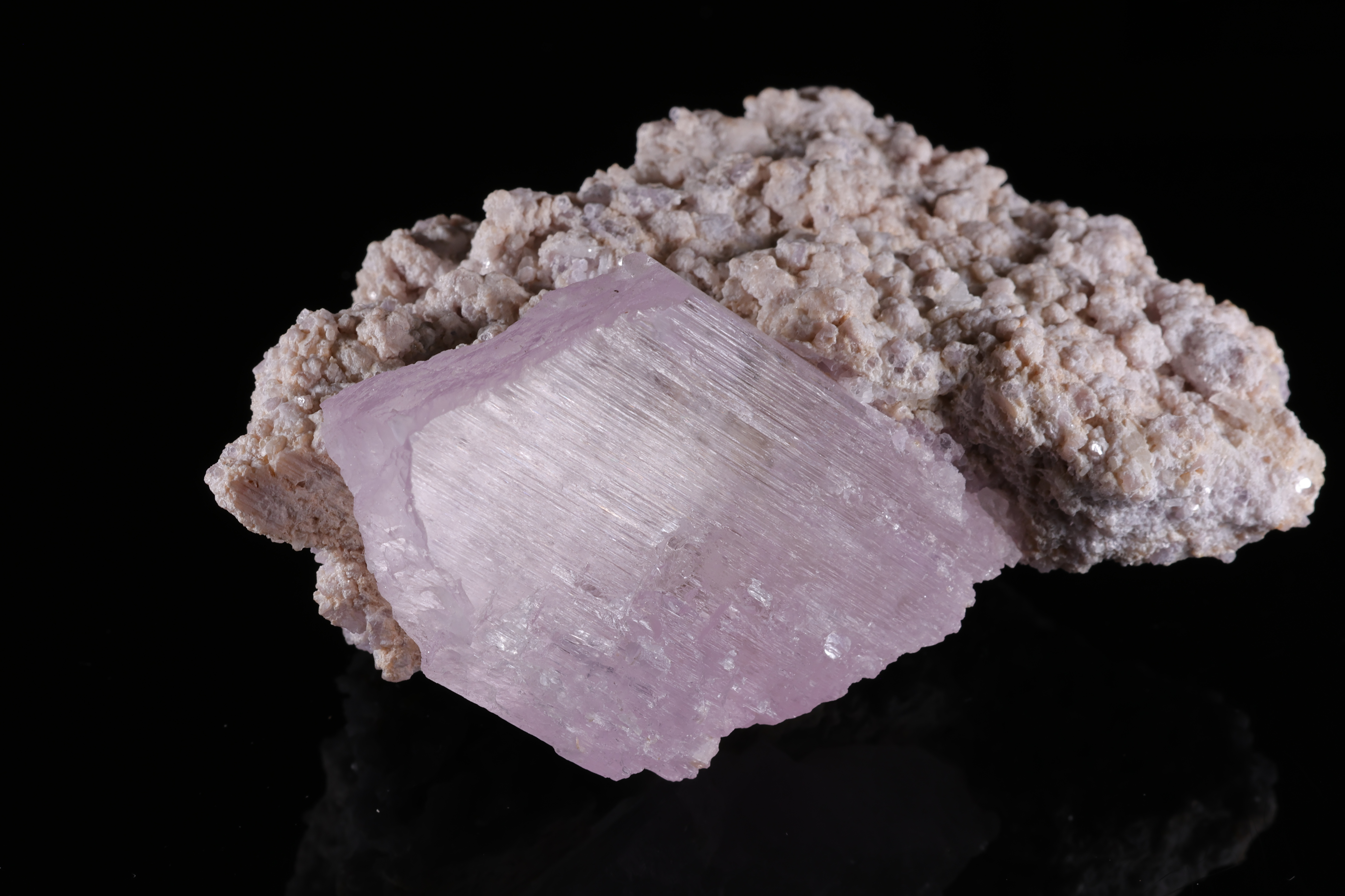 Light Lilac Kunzite on Pegmatitic Matrix from Kunar