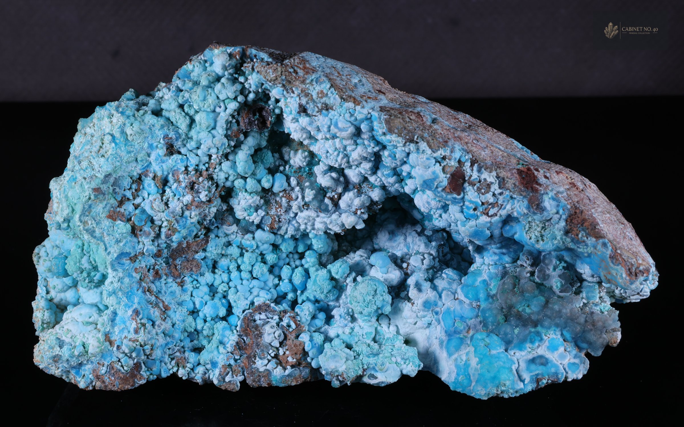 Large blue hemimorphite from Mindouli