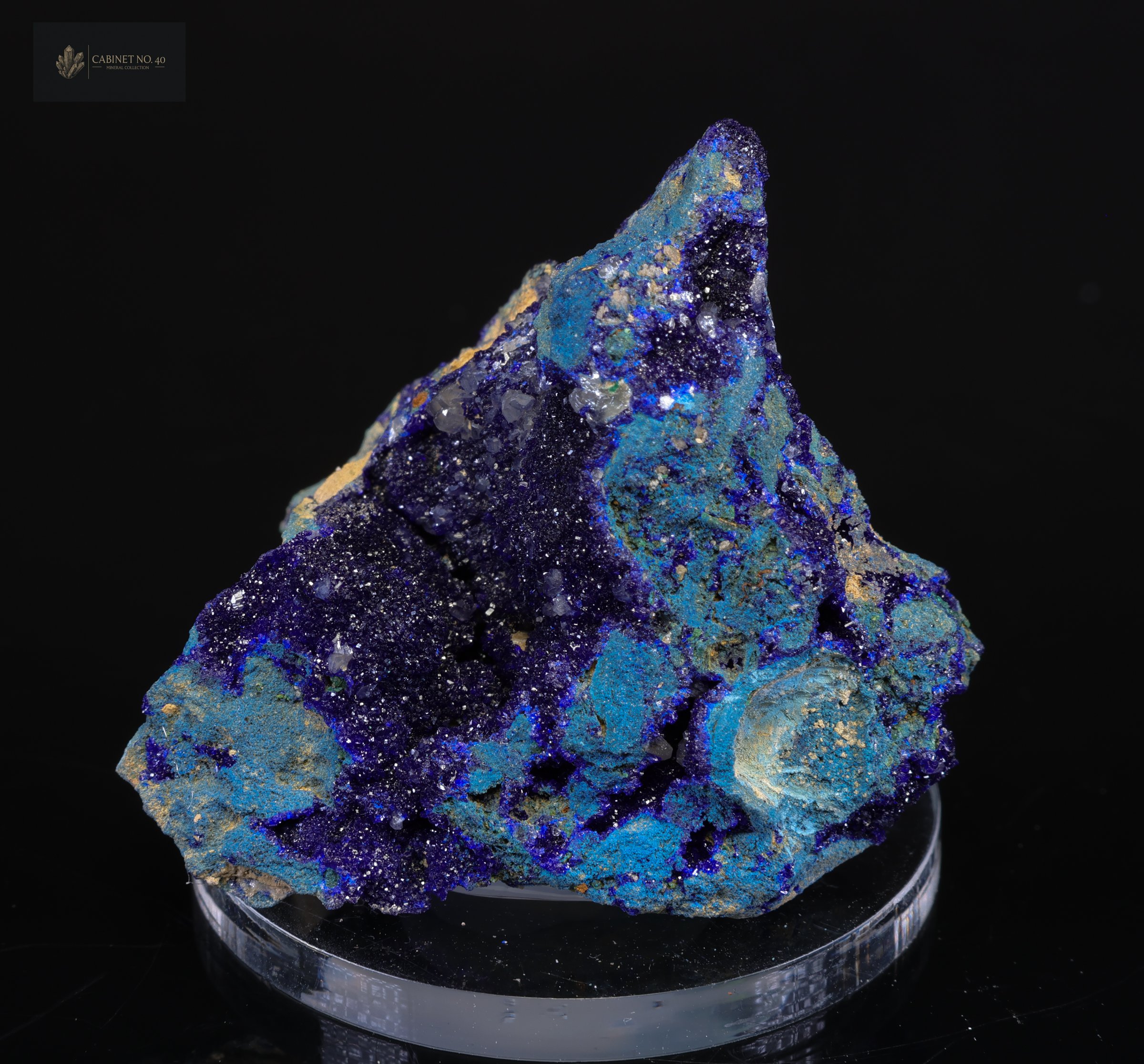 Deep Blue Azurite with Cerussite - Congo