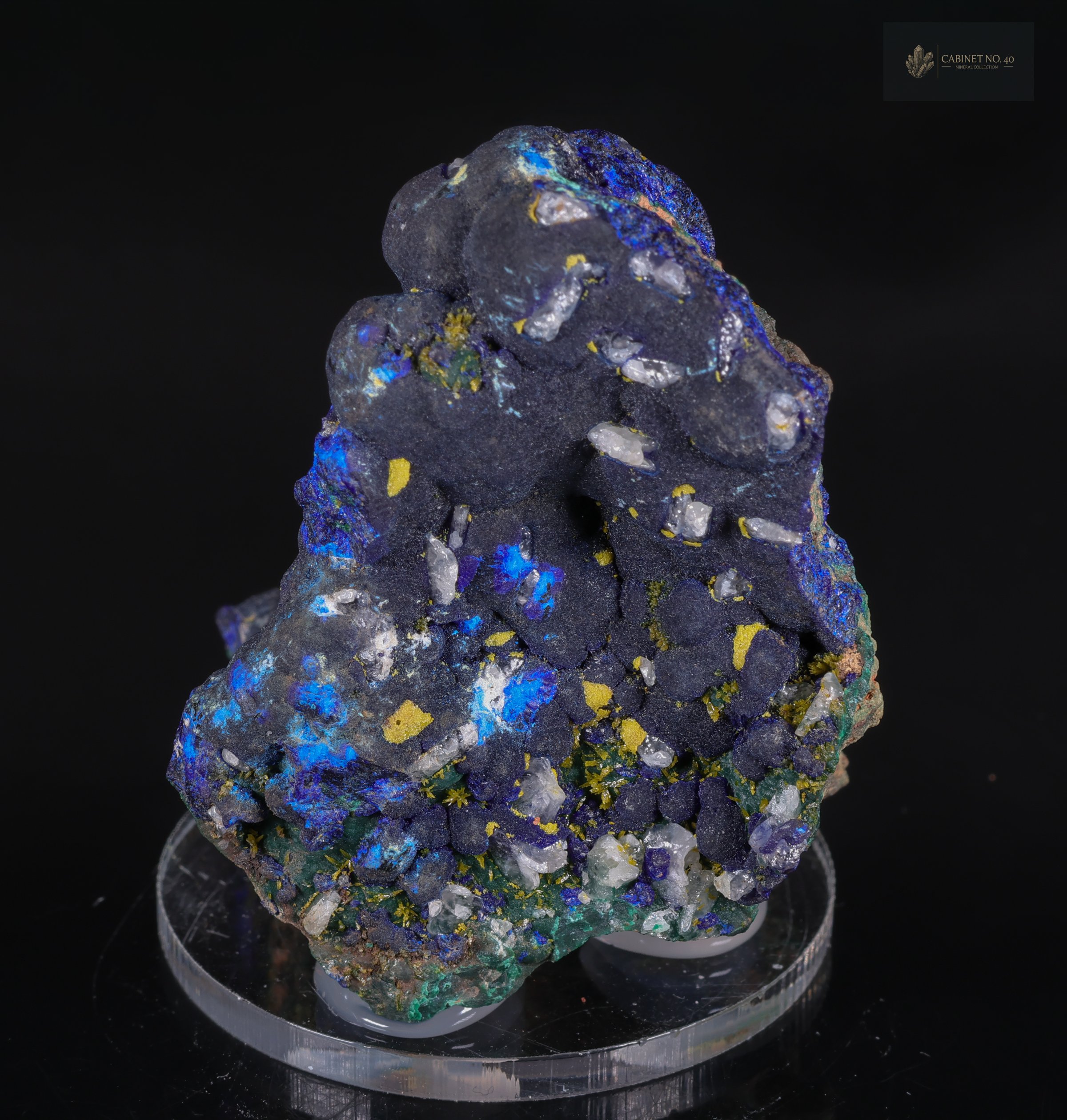 Botryoidal Azurite with Cerussite - Congo - Yanga Koubenza quarries, Mfouati, Mfouati District, Bouenza Department