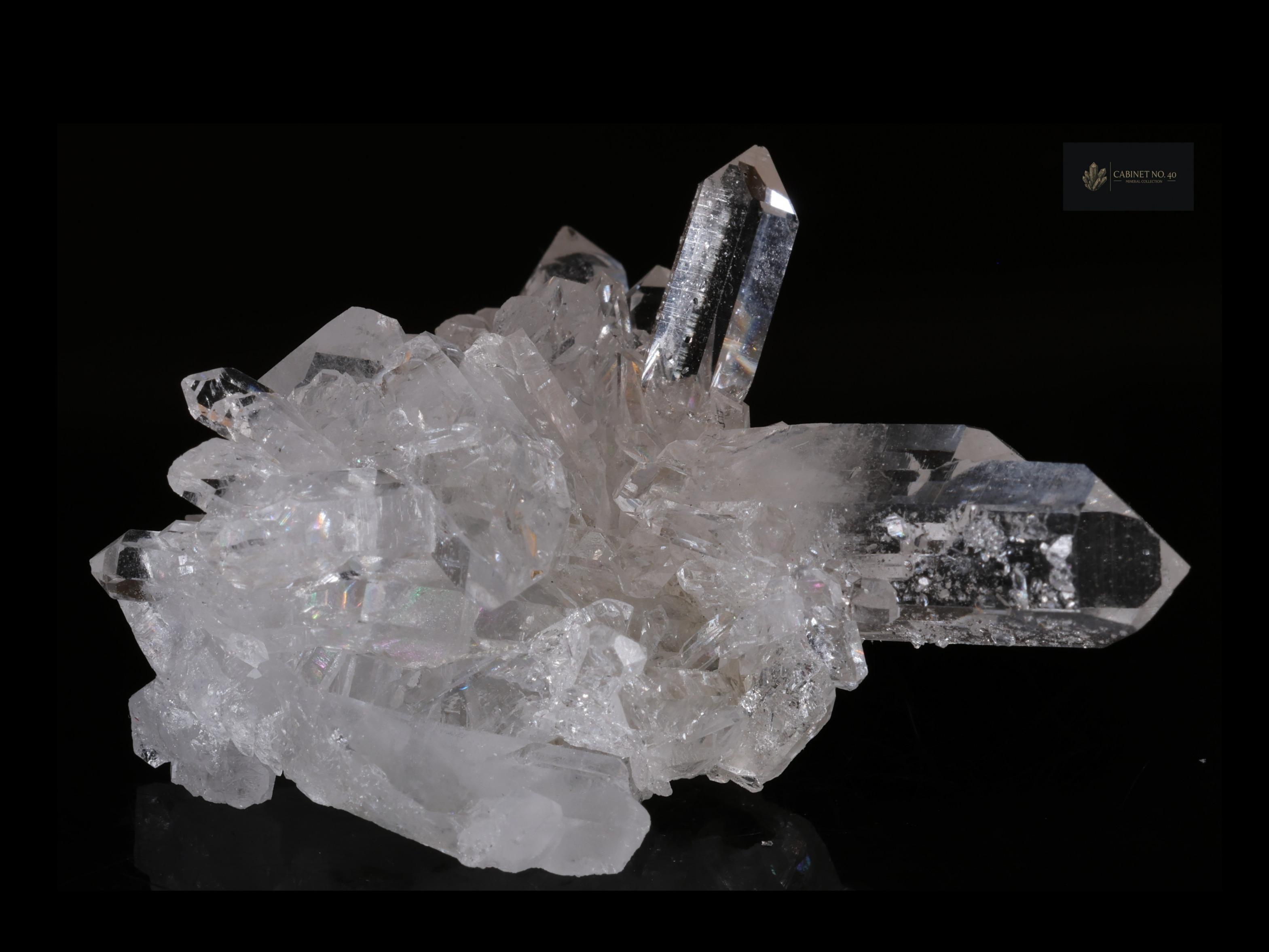 Transparent quartz with rainbow effects from Pakistan
