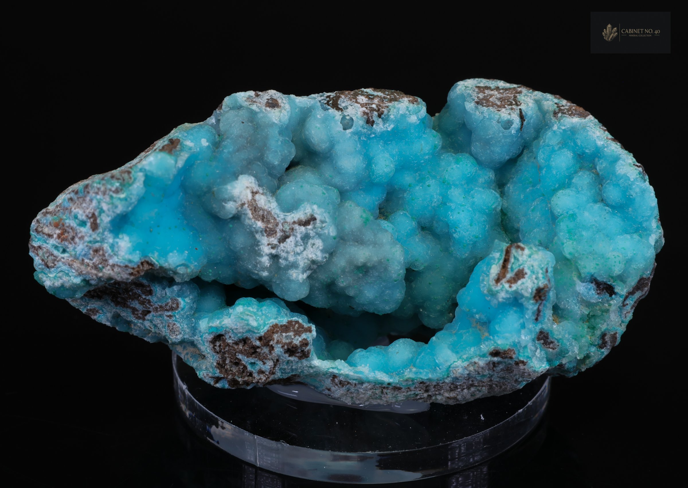 Turquoise Hemimorphite in Druse from Mindouli