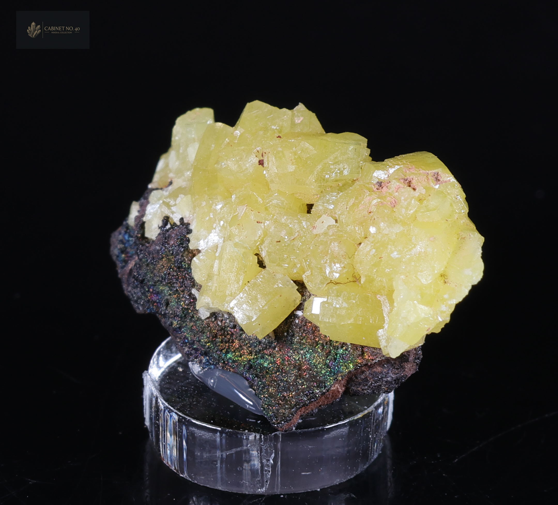 Citrine-yellow Pyromorphite on matrix from the Republic of the Congo