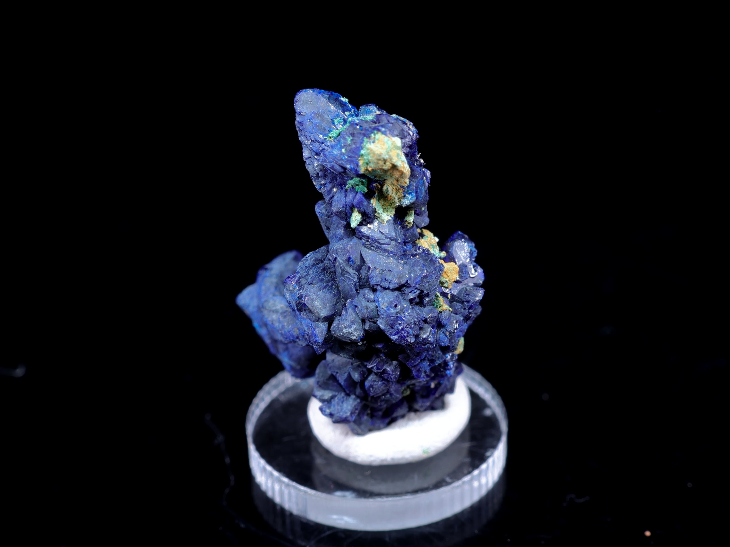 Dark Blue Azurite with Malachite from Chessy
