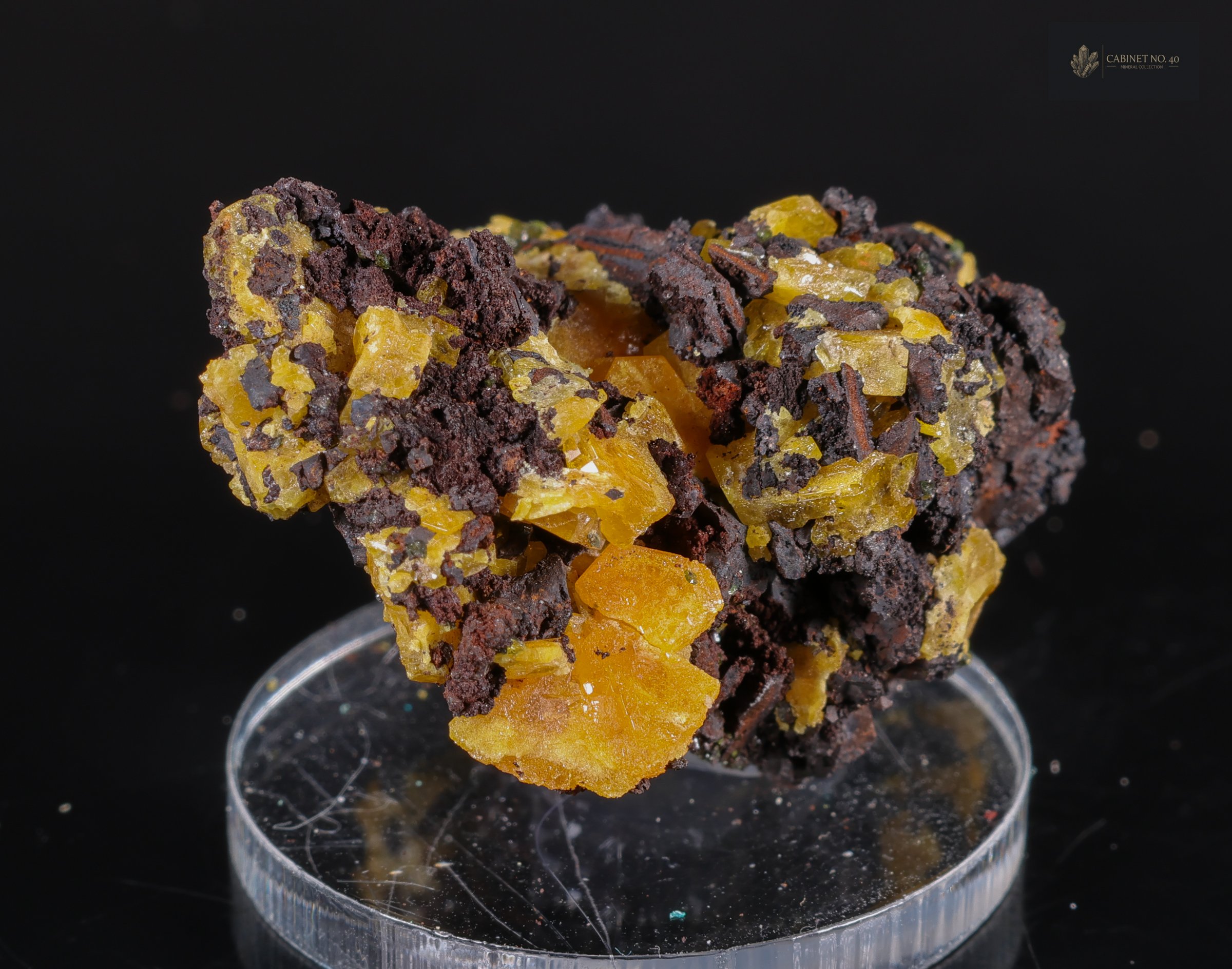 Mimetite on matrix from Congo - Yanga Koubenza quarries, Mfouati, Mfouati District, Bouenza Department
