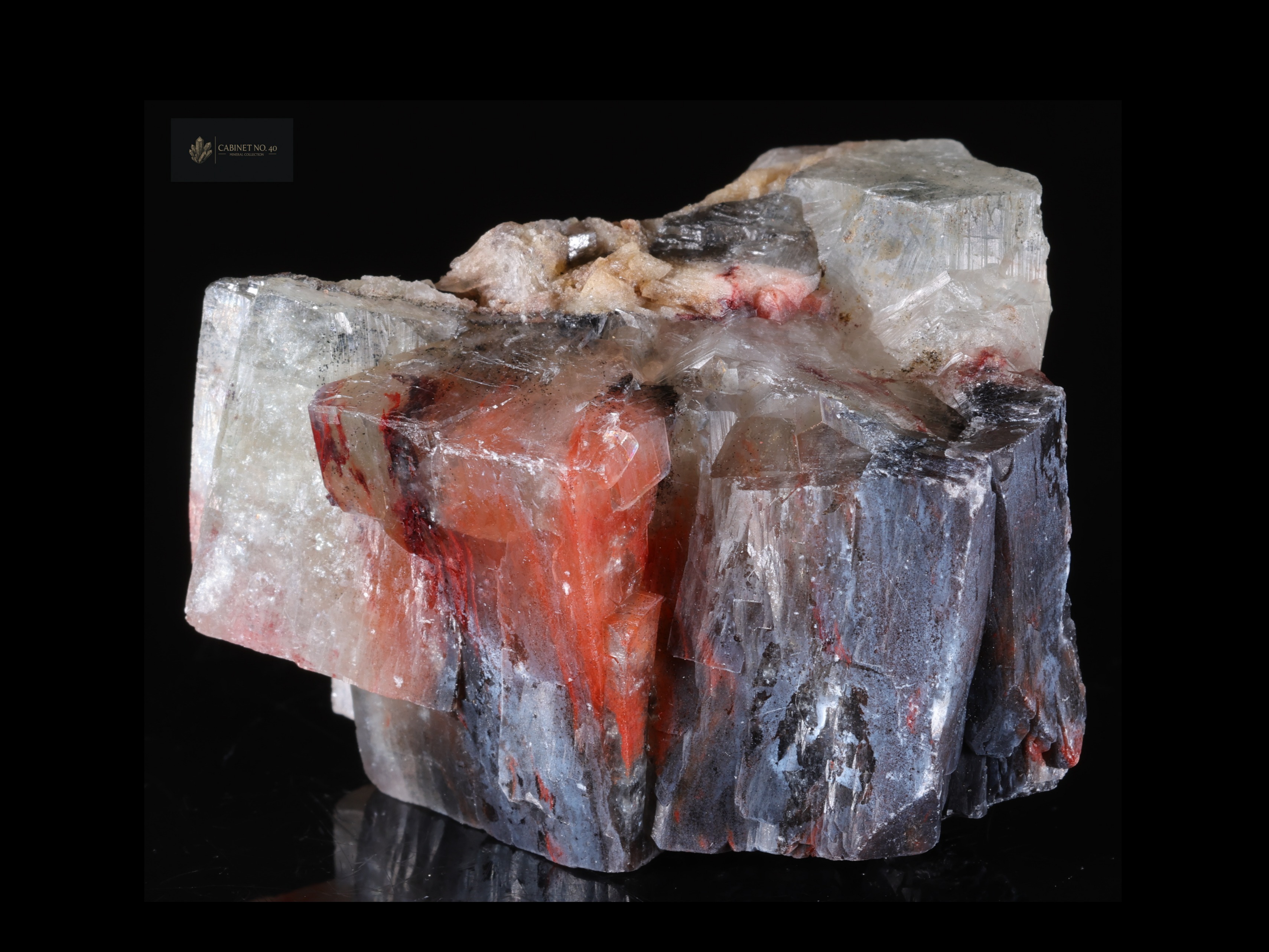 Apophyllite Crystals with Red Inclusions from India - Aurangabad Maharashtra