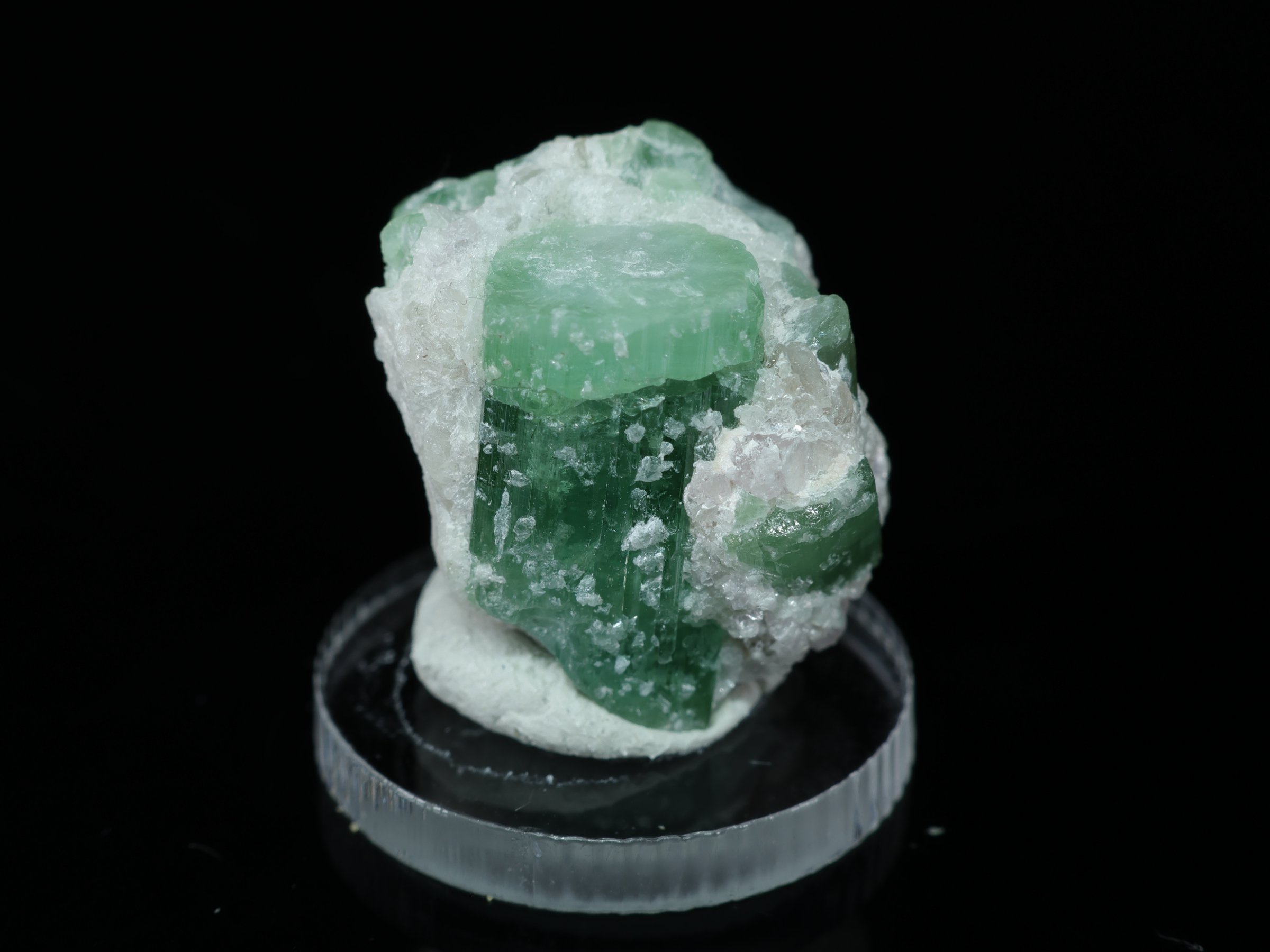 Cristal verde de turmalina en lepidolita de Afganistán - Afganistán