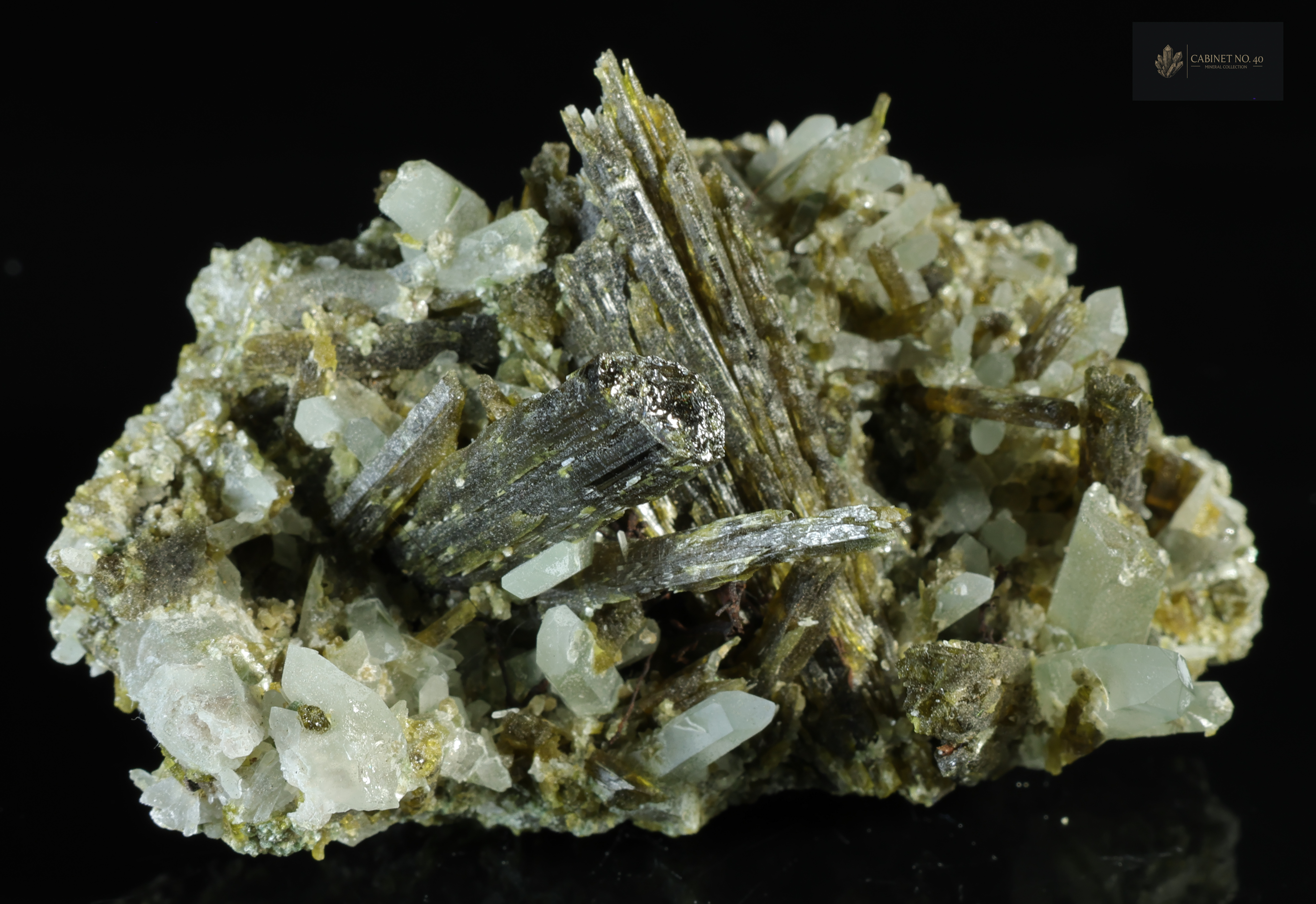 Dark Green Epidote with Quartz from San Felipe Mountain