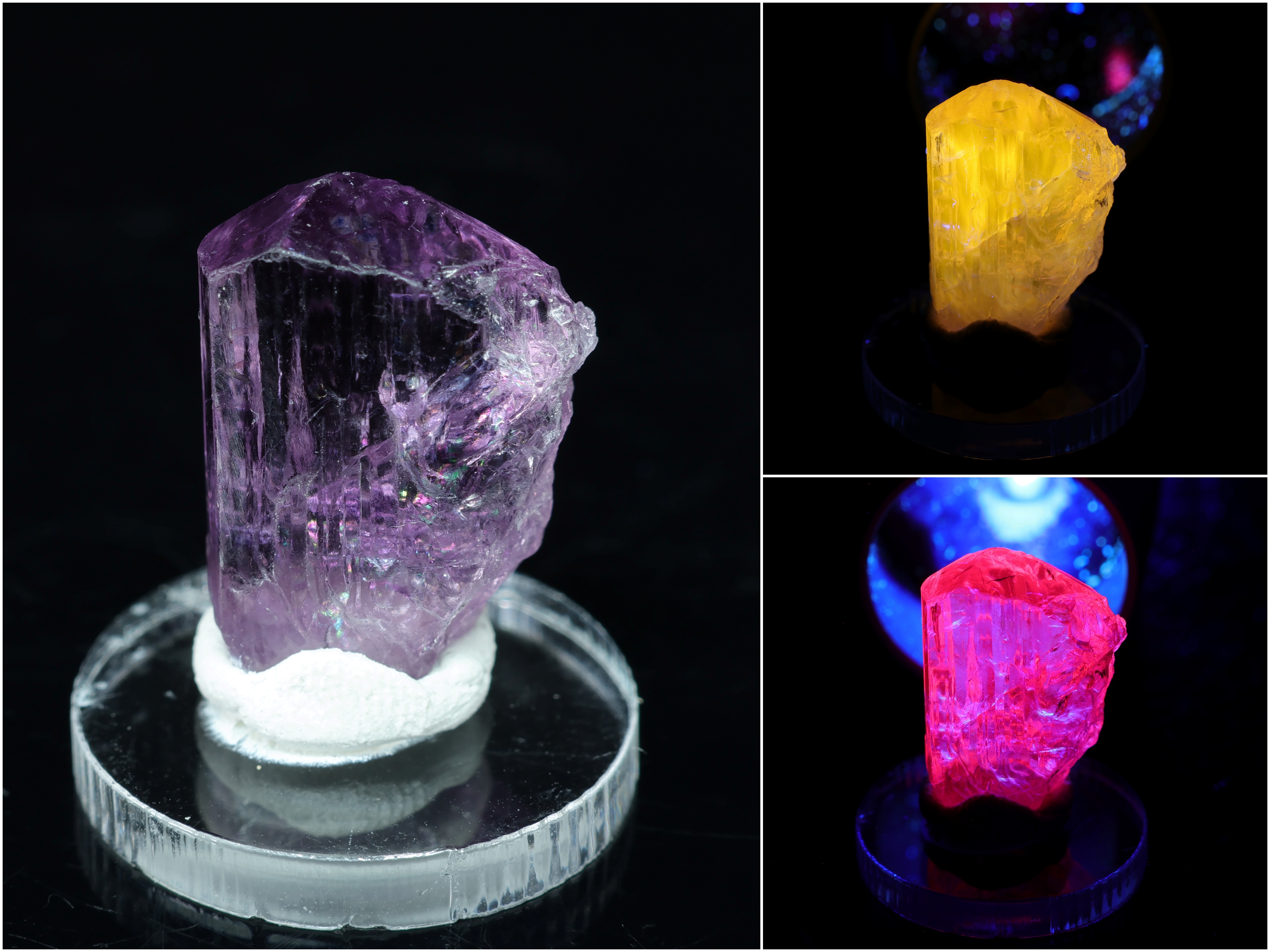 Fioletowy kryształ skapolitu z fluorescencją z Afganistanu - 1,9 cm