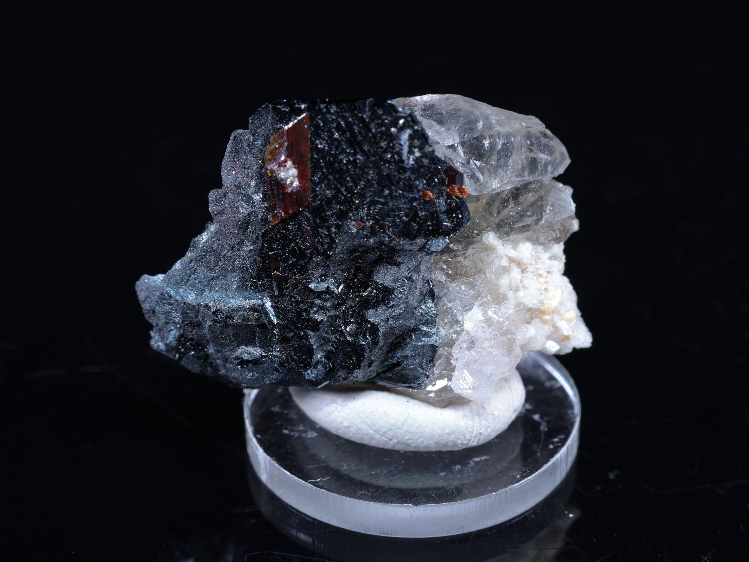 Red Rutile with Hematite and Quartz from Salzburg - Salzburg