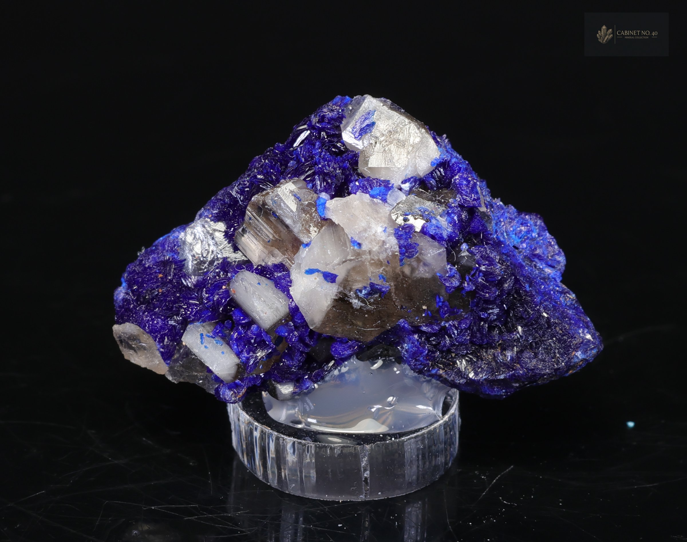 Deep Blue Azurite with Cerussite - Congo