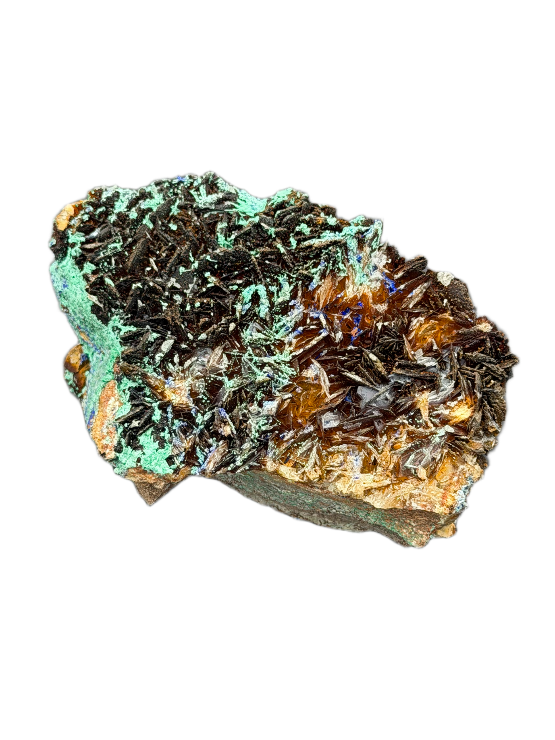 Azurite w/ Malachite, Barite & Gypsum