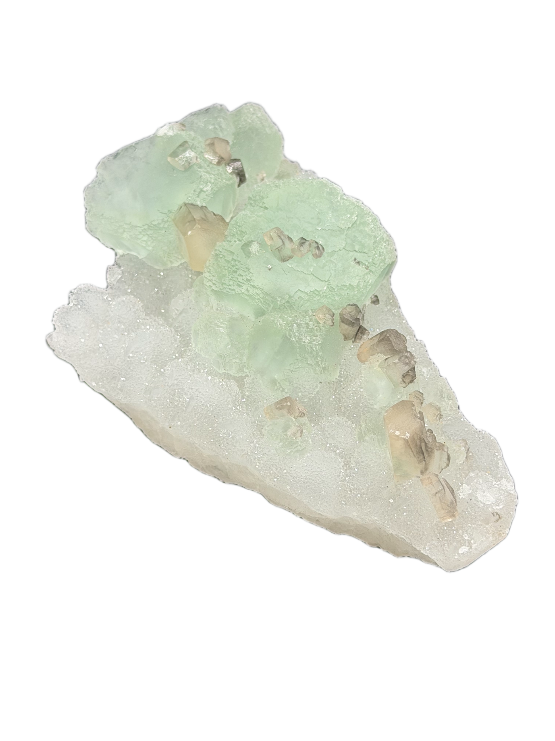 Fluorite on Quartz w/ Calcite